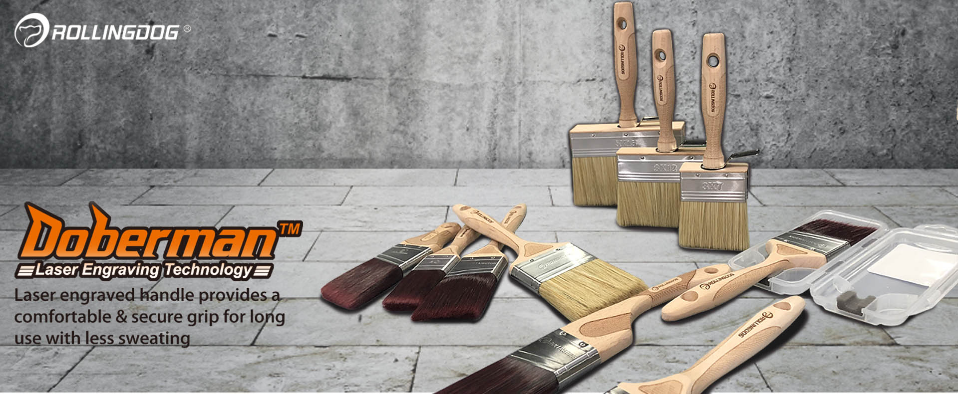 Doberman brushes with laser-engineered handles